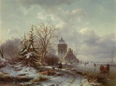 Winter Scene by Andreas Schelfhout